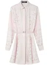 Versace Barocco Chain Pattern Mini Shirt Dress In Multicolor