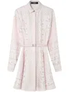Versace Barocco Chain Pattern Mini Shirt Dress In Multicolor