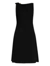 Versace One Shoulder Draped Dress Ruffle Detail In Black
