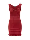 Versace Sleeveless Mini Dress In Red
