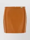 Versace Art Denver Plonge Leather Mini Skirt