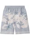 Versace Barocco Sea-print Cotton Shorts In Grey
