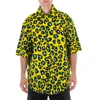 Versace Informal Shirt Tessuto Popeline Cotone Stampa Leopard Allover In Gold