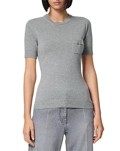 Versace Short Sleeve Cashmere Sweater In Gray