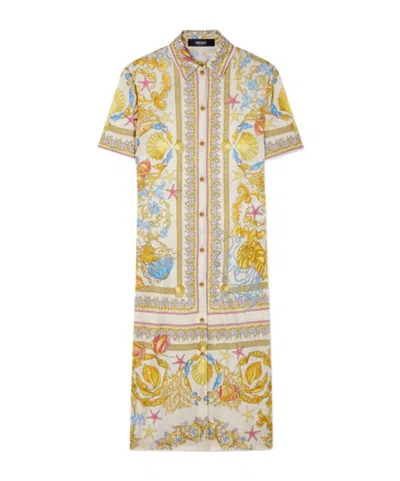 VERSACE VERSACE BAROCCO PRINTED SHORT-SLEEVED DRESS