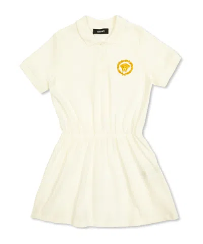 Versace Short Sleeve Dress In White
