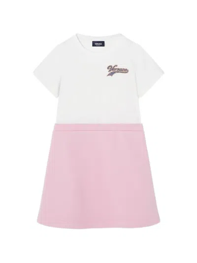 Versace Kids' Short-sleeve Dress In White