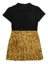 Versace Short-sleeve Leopard-print Dress In Black