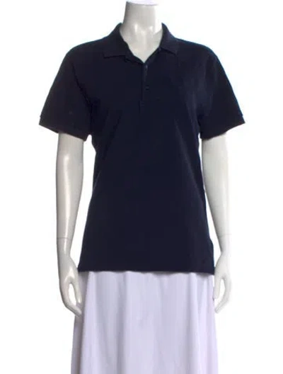 Pre-owned Versace Short Sleeve Polo In Black