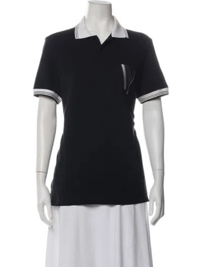 Pre-owned Versace Short Sleeve Polo In Black