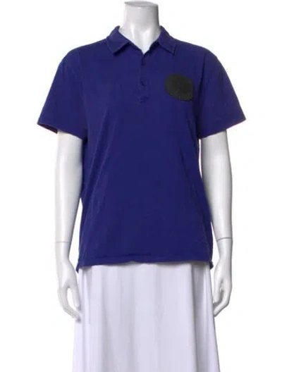 Pre-owned Versace Short Sleeve Polo In Blue