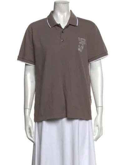 Pre-owned Versace Short Sleeve Polo In Gray