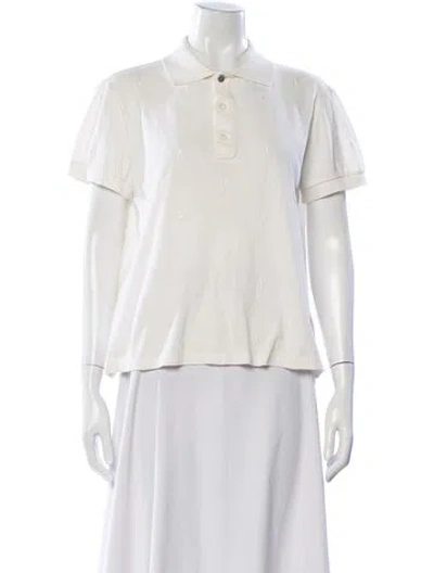 Pre-owned Versace Short Sleeve Polo In Neutral