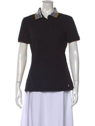 Pre-owned Versace Short Sleeve Polo W/ Tags In Black