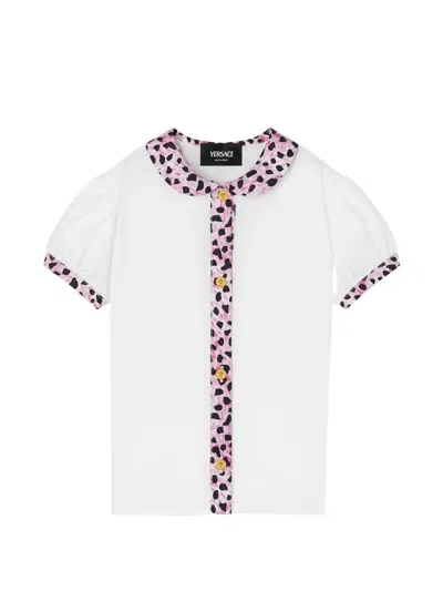 Versace Short-sleeve Printed Shirt In White