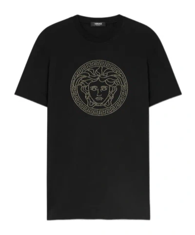 Versace Short Sleeve T-shirt In Black