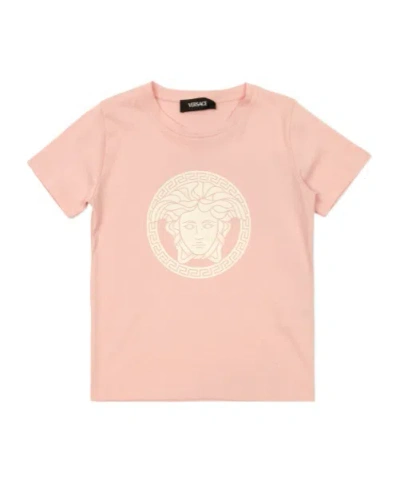 Versace Short Sleeve T-shirt In Pink