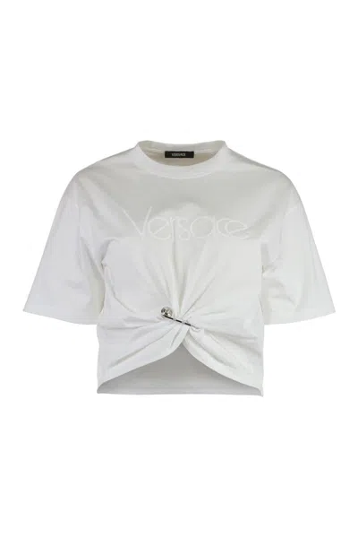 Versace Short Sleeve Top In White