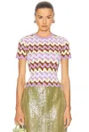 Versace Knitwear With Crewneck And Scalloped Edges In Dusty Lavender & Multicolor