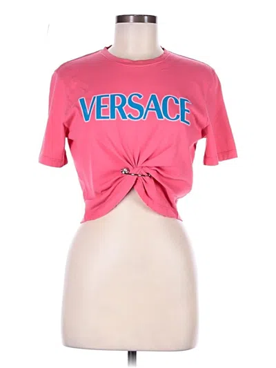Pre-owned Versace Short Sleeve T-shirt In Pink