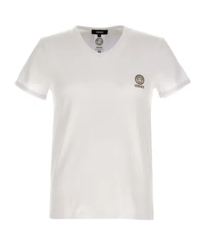 Versace Short-sleeved Crewneck T-shirt In White