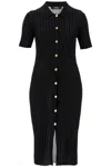 Versace Rib Midi Shirtdress In Black
