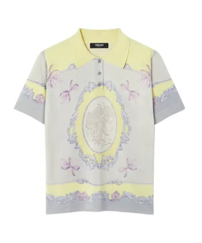 Versace Cameo Long-sleeved Silk Shirt In Printed