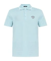 Versace Medusa Embroidered Polo T-shirt In Blue