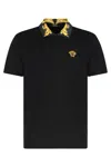 Versace Short-sleeved Polo Shirt In Black