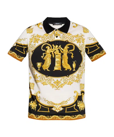 Versace Short-sleeved Polo Shirt In Multi
