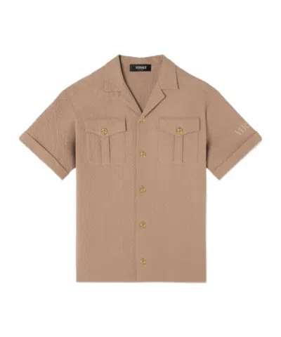 Versace Short-sleeved Shirt In Nude