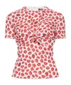 Versace Strawberry Garden Gathered Top In White