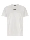 Versace White T-shirt With Lettering Logo On The Front In Cotton Man In White