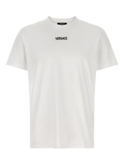 VERSACE SHORT-SLEEVED SILK AND NYLON BLEND T-SHIRT