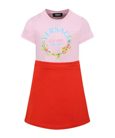 Versace Short-sleeved Skirt In Red