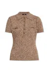 Versace Short-sleeved Sweater In Brown