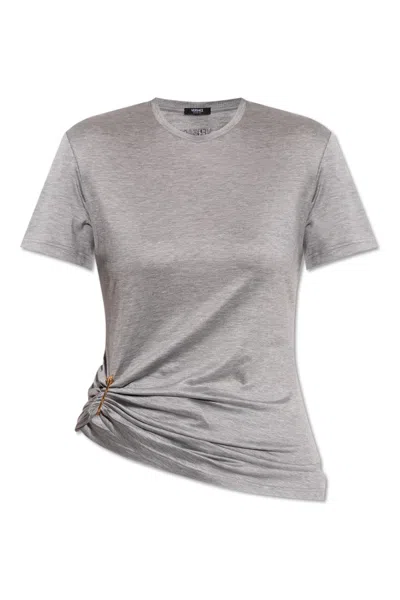 Versace Short-sleeved T-shirt In Gray