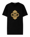 Versace Architectural Baroque Embroidered T-shirt In Black