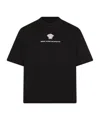 Versace Cotton T-shirt With Medusa Embroidery In Black
