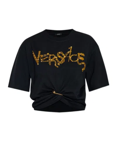 Versace Short-sleeved T-shirt In Black