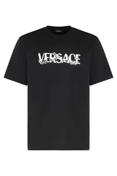 Versace Short-sleeved T-shirt In Black