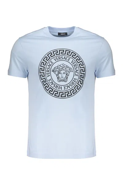 Versace Short-sleeved T-shirt In Blue