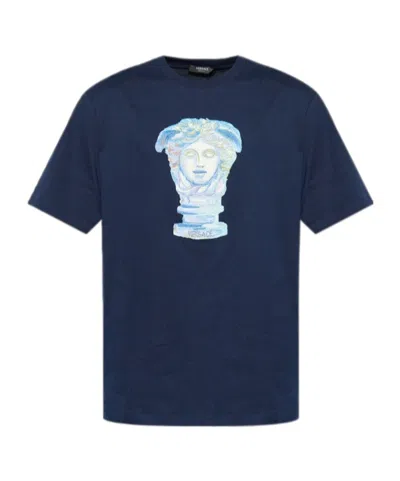 Versace Short-sleeved T-shirt In Blue