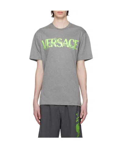 Versace Short-sleeved T-shirt In Gray