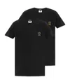 Versace Black Crewneck T-shirt With Medusa Logo Print In Stretch Cotton Man In Black