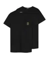 Versace Black Crewneck T-shirt With Medusa Logo Print In Stretch Cotton Man In Black
