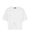 Versace Logo And Safety Pin Cotton T-shirt In White