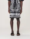 Versace Men Medusa Chains Silk Shorts In Black
