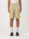 Versace La Coupe Des Dieux Print Silk Shorts In Gold