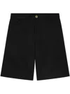 Versace Cotton Gabardine Shorts With Medusa Biggie Hardware Detail
